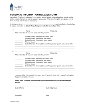 Personal Information Release Form