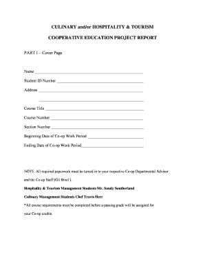 Cooperative Education Project Report