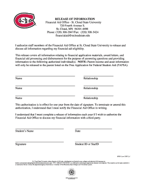 Financial Aid Release of Information