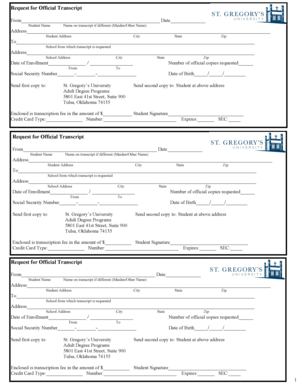 Request for Official Transcript