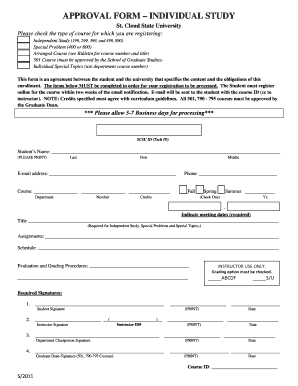 Approval Form – Individual Study