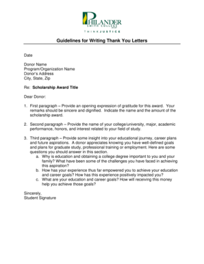 Thank You Letter for Scholarship Award