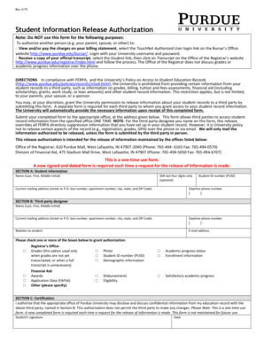 Student Information Release Authorization