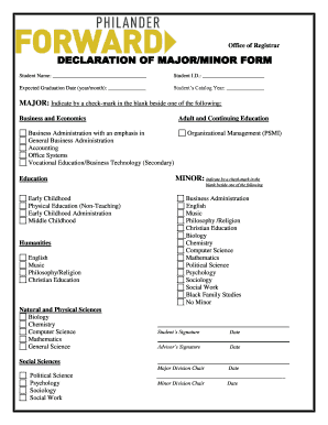 Student Major and Minor Declaration Form