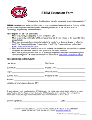 STEM Extension Form