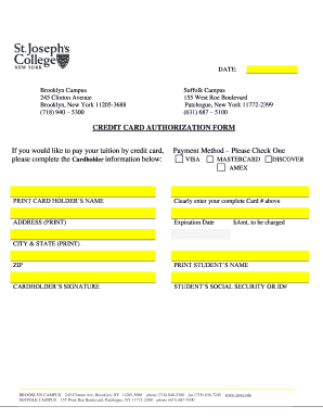 Credit Card Authorization Form