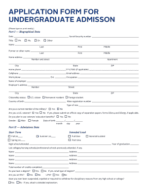 St. Joseph's College Adult Undergraduate Admission Application