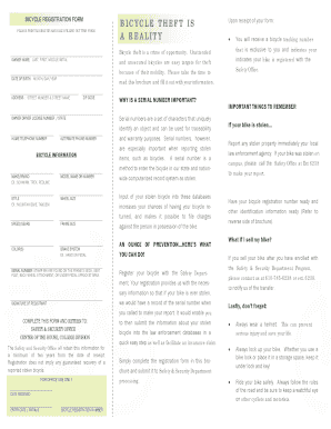 Bicycle Registration Form