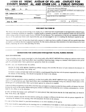 Florida Local Officer Conflict of Interest Disclosure Form