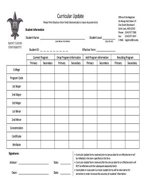 Curricular Update Form