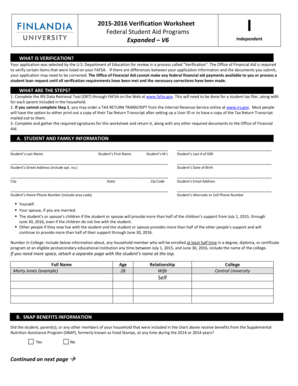 to verify certain items that were listed on your FAFSA - finlandia