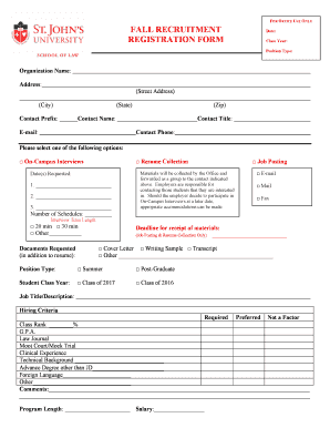Fall Recruitment Registration Form
