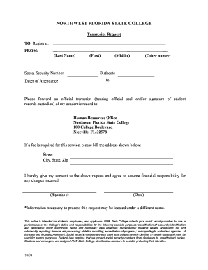 Northwest Florida State College Transcript Request