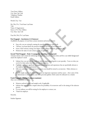 Job Application Cover Letter Template