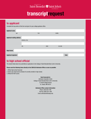 Transcript Request Form