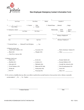 New Employee Emergency Contact Information Form