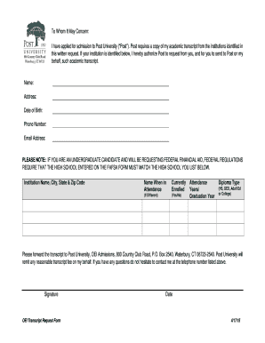 OEI Transcript Request Form