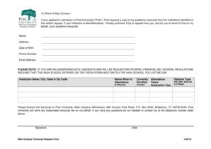 Post University Transcript Request Form