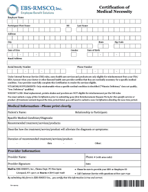 Certification of Medical Necessity