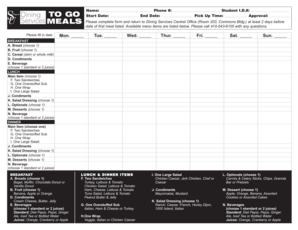 Meal Plan Selection Form