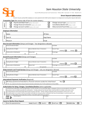 Direct Deposit Authorization Form