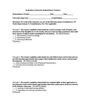 Teacher Evaluation Form