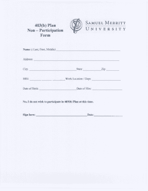 403(b) Plan Non-Participation Form