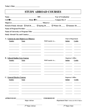 Study Abroad Course Application Form