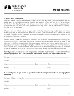 Model Release Form