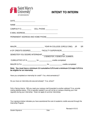 Internship Application Form