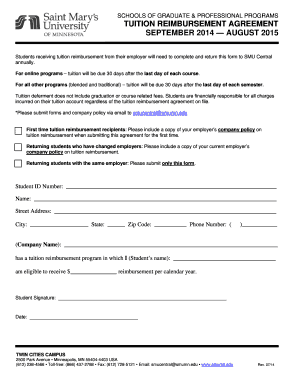 Tuition Reimbursement Agreement