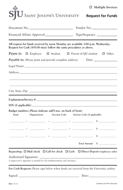 Request for Funds Form