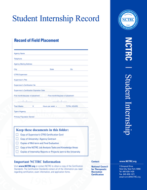 Student Internship Record Form