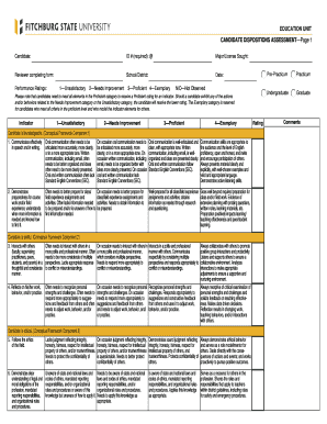 Candidate Dispositions Assessment Form