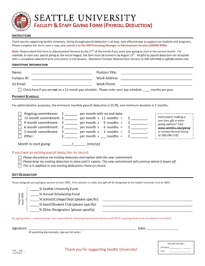 Faculty & Staff Giving Form