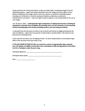 Release of Liability for Campus Recreation Activities