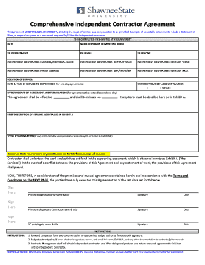 Construction scope of work template - Comprehensive Independent Contractor Agreement