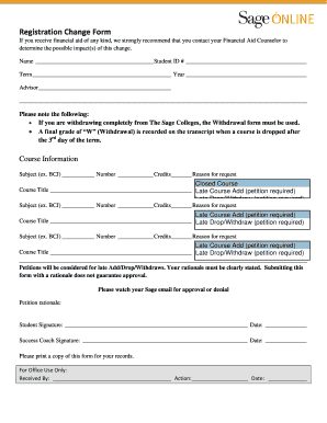 Registration Change Form
