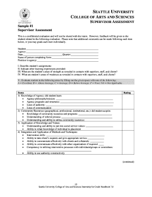 Supervisor Assessment Form
