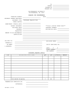 Purchase Requisition Form