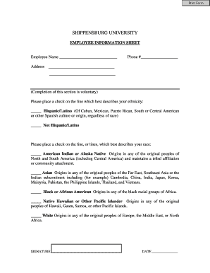 Employee Information Sheet