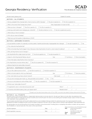 Georgia Residency Verification Form