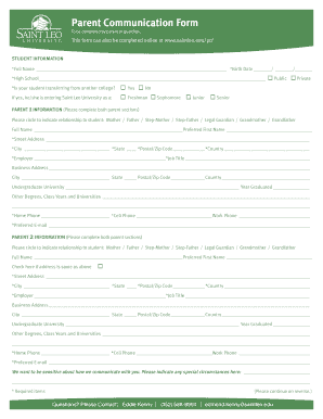 Parent Communication Form
