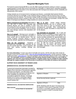 Meningococcal Vaccination Waiver Form