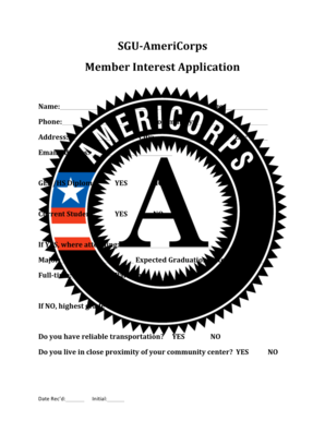 AmeriCorps Member Interest Application