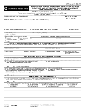 Request for Change of Program or Place of Training