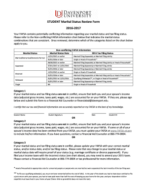 Student Marital Status Review Form