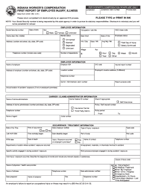 Indiana First Report of Employee Injury or Illness