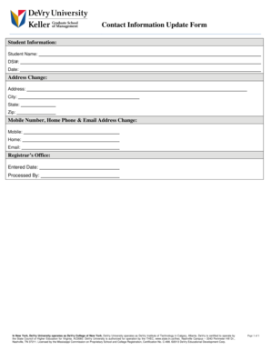 Contact Information Update Form