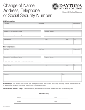 Student Name Change Form